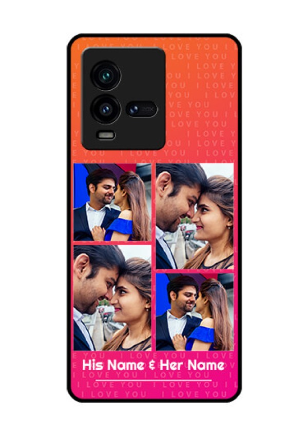 iQOO 9T 5G Custom Glass Phone Case - I Love You Pink Design