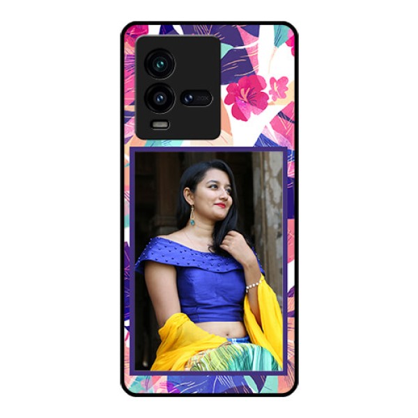iQOO 9T 5G Custom Glass Mobile Case - Abstract Floral Design