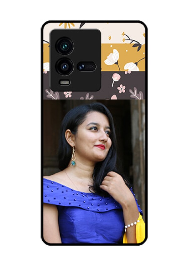 iQOO 9T 5G Custom Glass Phone Case - Stylish Floral Design