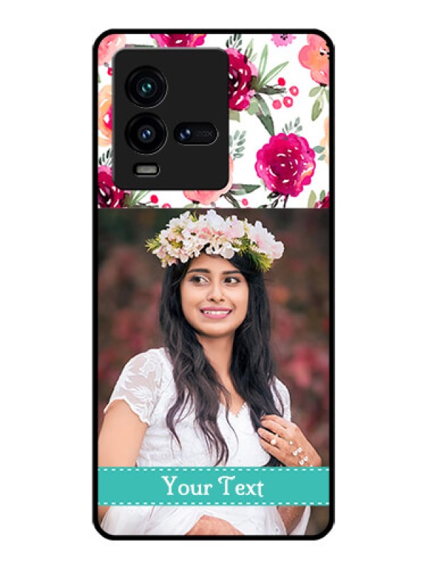 Custom iQOO 9T 5G Custom Glass Phone Case - Watercolor Floral Design