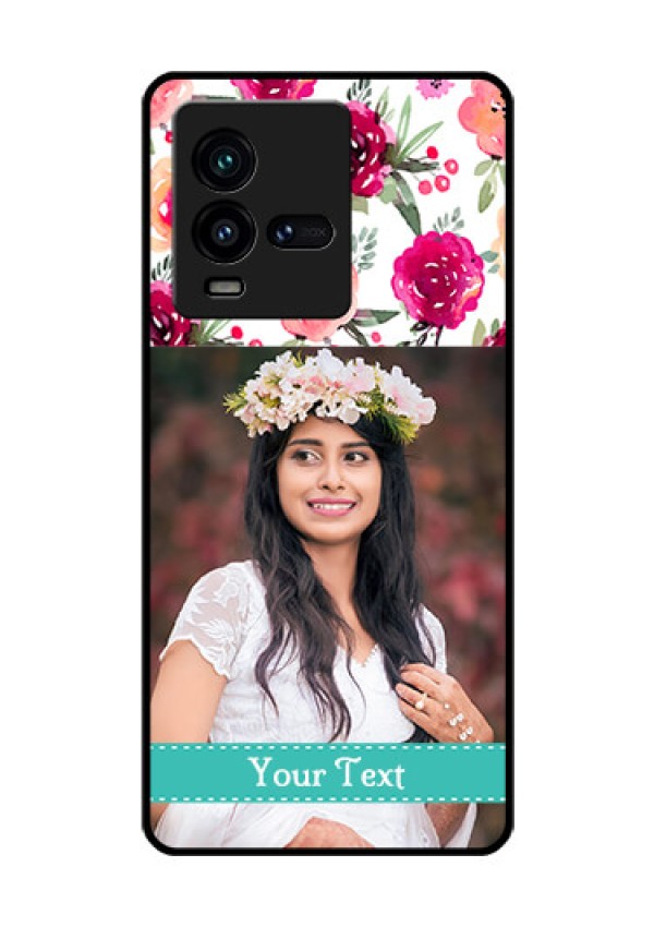 iQOO 9T 5G Custom Glass Phone Case - Watercolor Floral Design