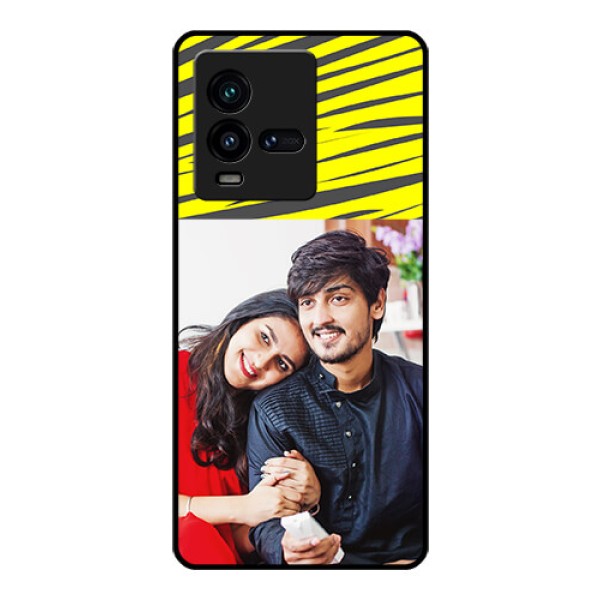 iQOO 9T 5G Photo Printing on Glass Case - Yellow Abstract Design