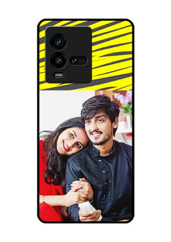 iQOO 9T 5G Photo Printing on Glass Case - Yellow Abstract Design