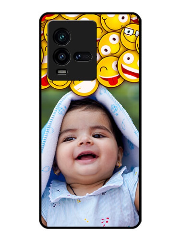 Custom iQOO 9T 5G Custom Glass Mobile Case - with Smiley Emoji Design