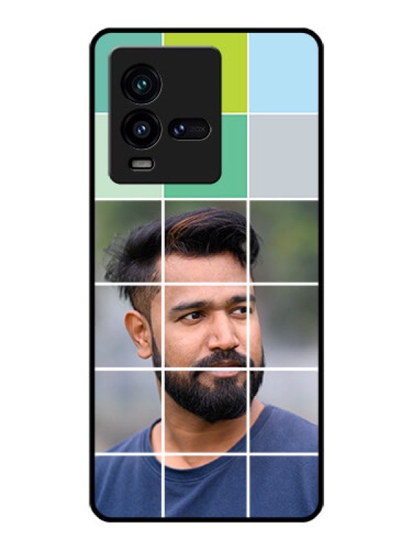 Custom iQOO 9T 5G Photo Printing on Glass Case - with white box pattern