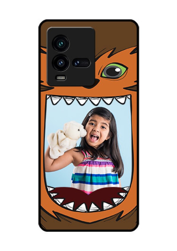 iQOO 9T 5G Photo Printing on Glass Case - Owl Monster Back Case Design