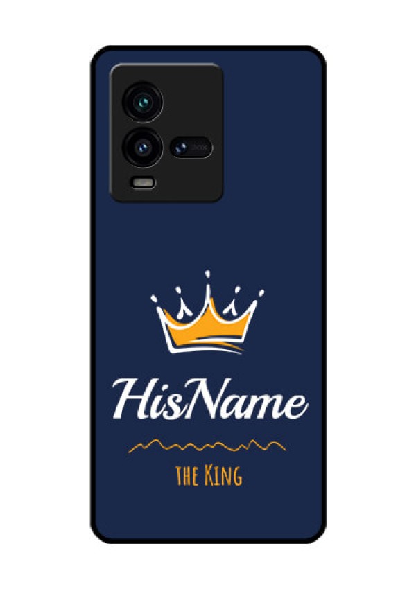 iQOO 9T 5G Glass Phone Case King with Name