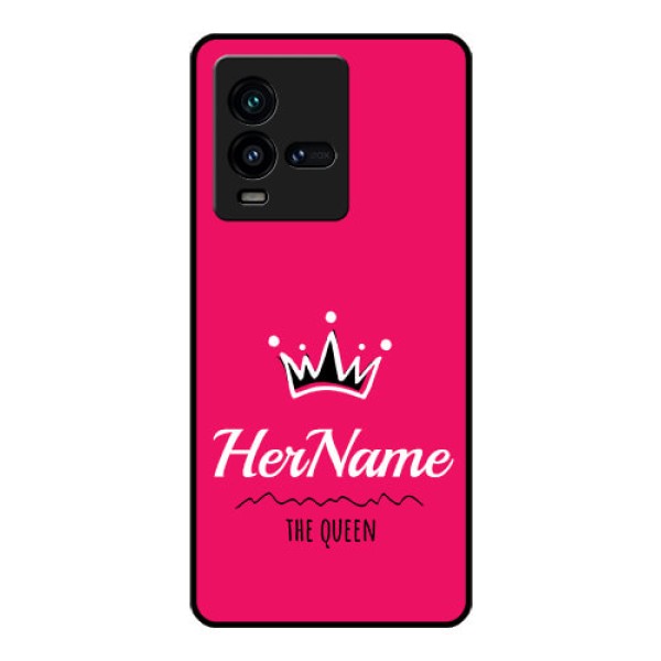 iQOO 9T 5G Glass Phone Case Queen with Name iQOO 9T 5G Glass Phone Case Queen with Name