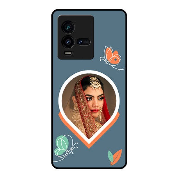iQOO 9T 5G Custom Glass Mobile Case - Droplet Butterflies Design