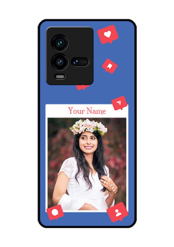 iQOO 9T 5G Custom Glass Phone Case - Like Share And Comment Design