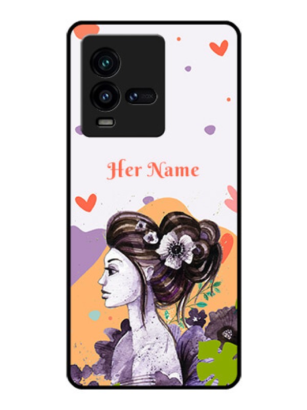 Custom iQOO 9T 5G Personalized Glass Phone Case - Woman And Nature Design