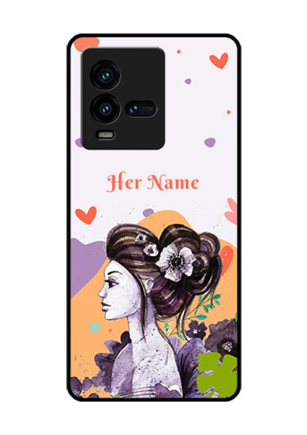 iQOO 9T 5G Personalized Glass Phone Case - Woman And Nature Design