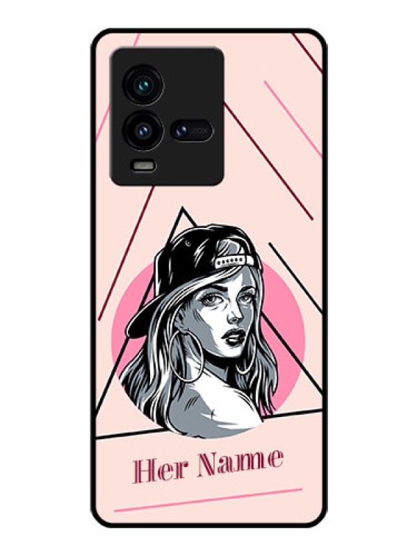 Custom iQOO 9T 5G Personalized Glass Phone Case - Rockstar Girl Design