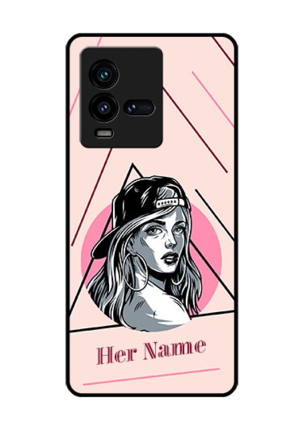 iQOO 9T 5G Personalized Glass Phone Case - Rockstar Girl Design