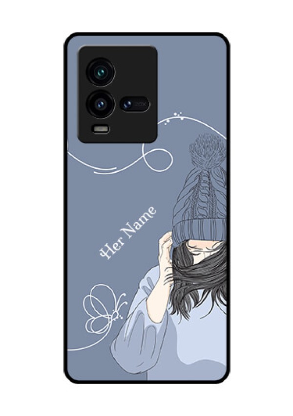 iQOO 9T 5G Custom Glass Mobile Case - Girl in winter outfit Design