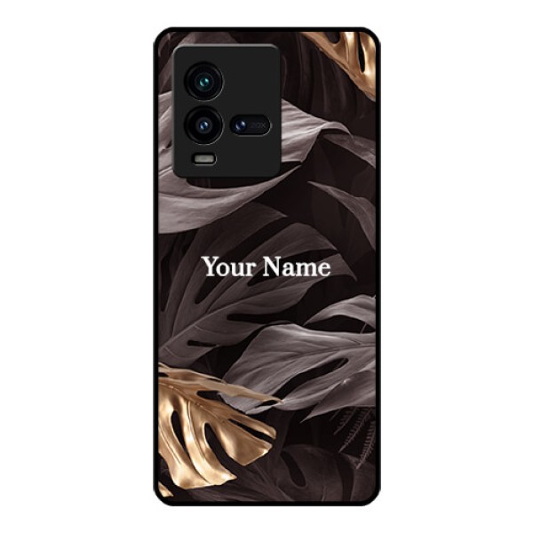 iQOO 9T 5G Personalised Glass Phone Case - Wild Leaves digital paint Design