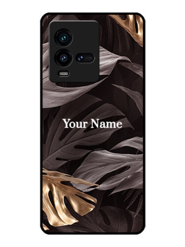 Custom iQOO 9T 5G Personalised Glass Phone Case - Wild Leaves digital paint Design