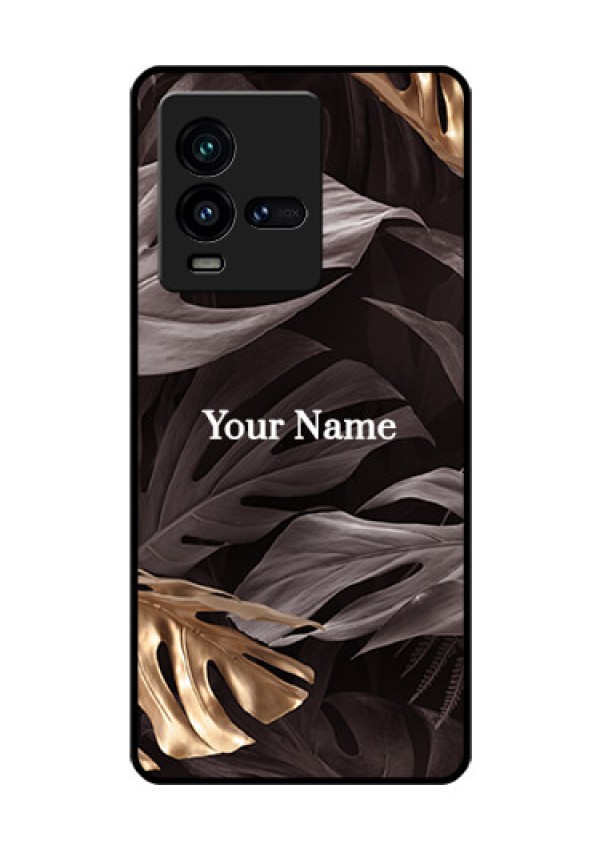 iQOO 9T 5G Personalised Glass Phone Case - Wild Leaves digital paint Design