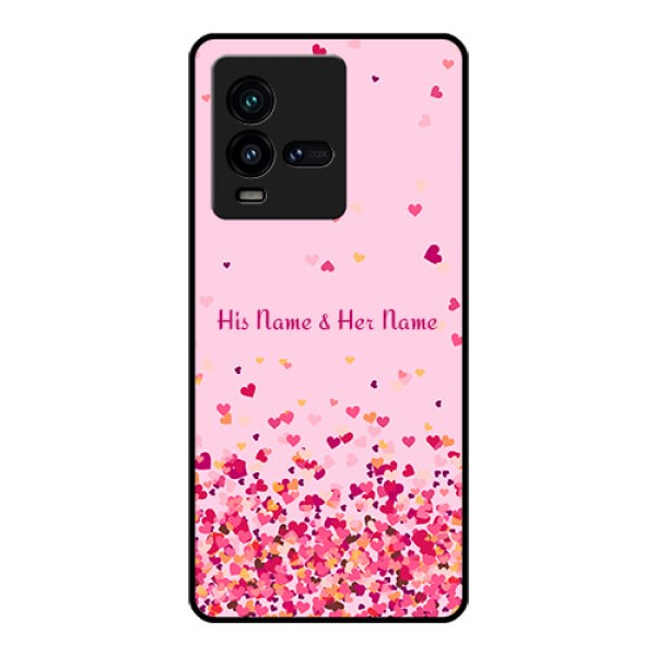 iQOO 9T 5G Photo Printing on Glass Case - Floating Hearts Design