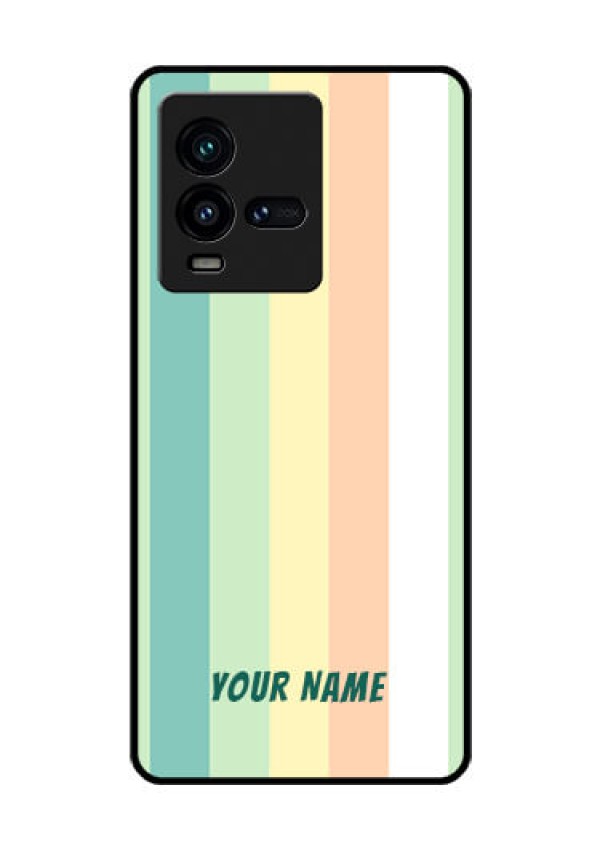 iQOO 9T 5G Photo Printing on Glass Case - Multi-colour Stripes Design