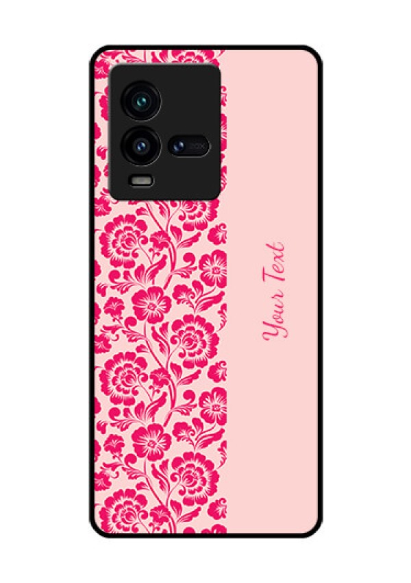 iQOO 9T 5G Custom Glass Phone Case - Attractive Floral Pattern Design