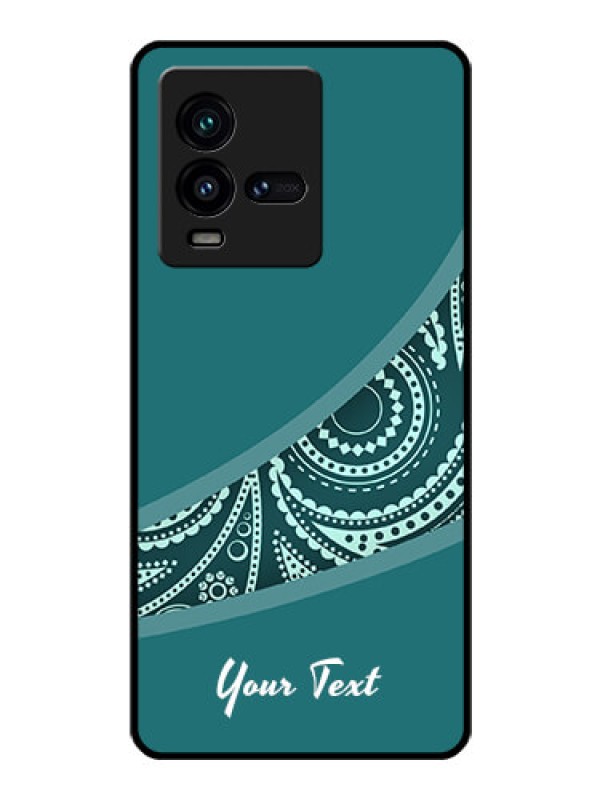 Custom iQOO 9T 5G Photo Printing on Glass Case - semi visible floral Design