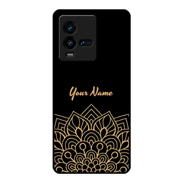 iQOO 9T 5G Custom Glass Phone Case - Golden mandala Design