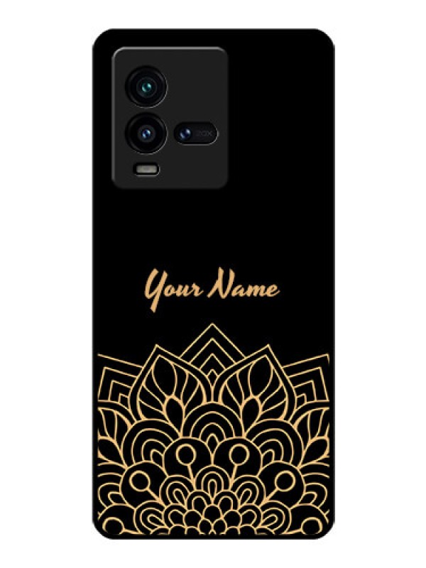 Custom iQOO 9T 5G Custom Glass Phone Case - Golden mandala Design