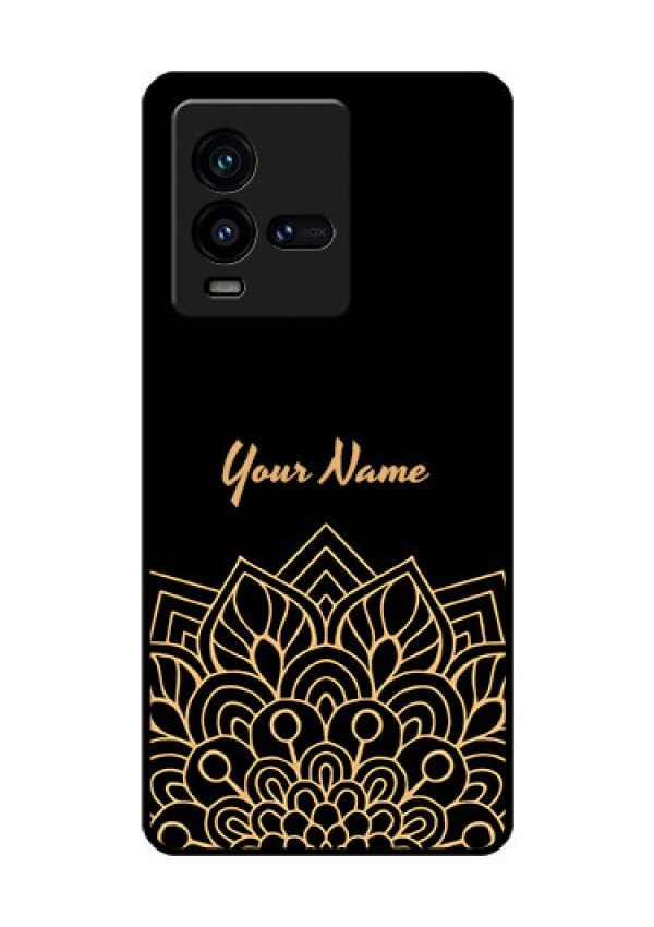 iQOO 9T 5G Custom Glass Phone Case - Golden mandala Design