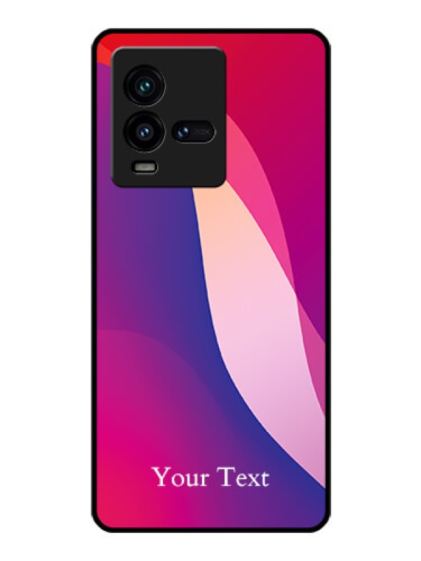 Custom iQOO 9T 5G Personalized Glass Phone Case - Digital abstract Overlap Design