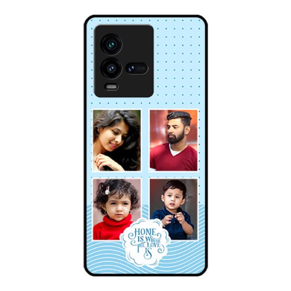 iQOO 9T 5G Custom Glass Phone Case - Cute love quote with 4 pic upload Design iQOO 9T 5G Custom Glass Phone Case - Cute love quote with 4 pic upload Design