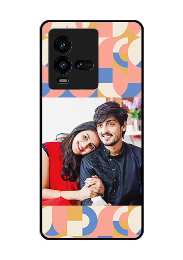 iQOO 9T 5G Photo Printing on Glass Case - Semi-circle Maze Pattern Design