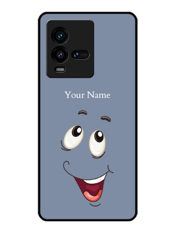 Custom iQOO 9T 5G Photo Printing on Glass Case - Laughing Cartoon Face Design