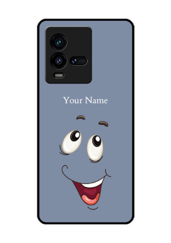 iQOO 9T 5G Photo Printing on Glass Case - Laughing Cartoon Face Design