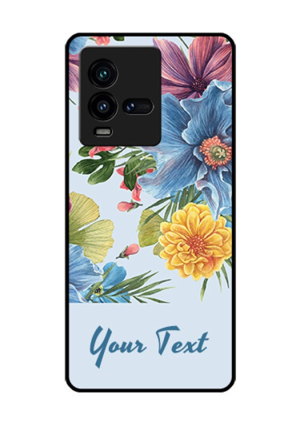 iQOO 9T 5G Custom Glass Mobile Case - Stunning Watercolored Flowers Painting Design