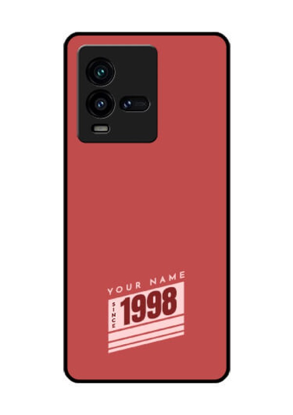 iQOO 9T 5G Custom Glass Phone Case - Red custom year of birth Design
