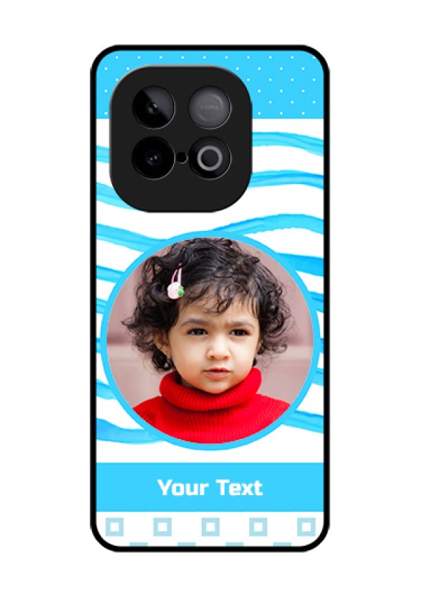 iQOO Neo 10 5G Custom Glass Phone Case - Simple Blue Case Design
