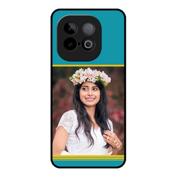 iQOO Neo 10 5G Custom Glass Phone Case - Yellow & Blue Design