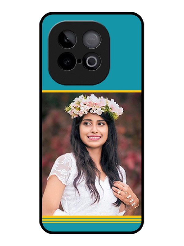 Custom iQOO Neo 10 5G Custom Glass Phone Case - Yellow & Blue Design