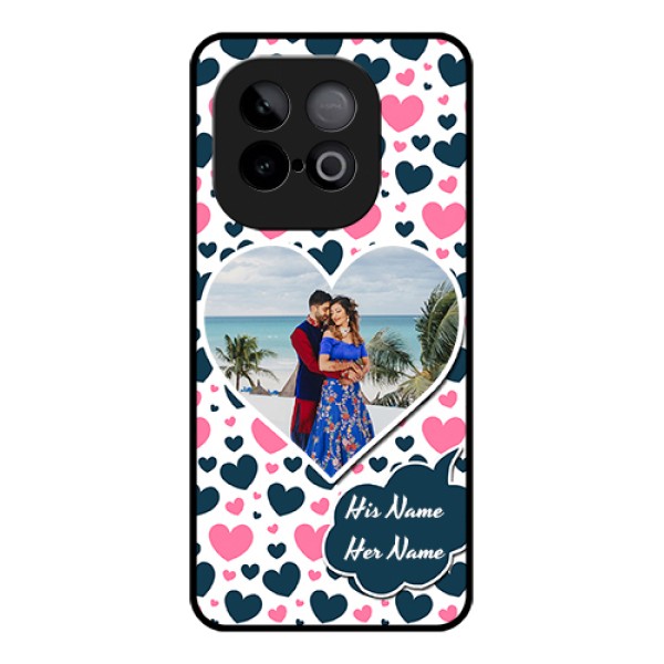 iQOO Neo 10 5G Custom Glass Phone Case - Pink & Blue Heart Design iQOO Neo 10 5G Custom Glass Phone Case - Pink & Blue Heart Design