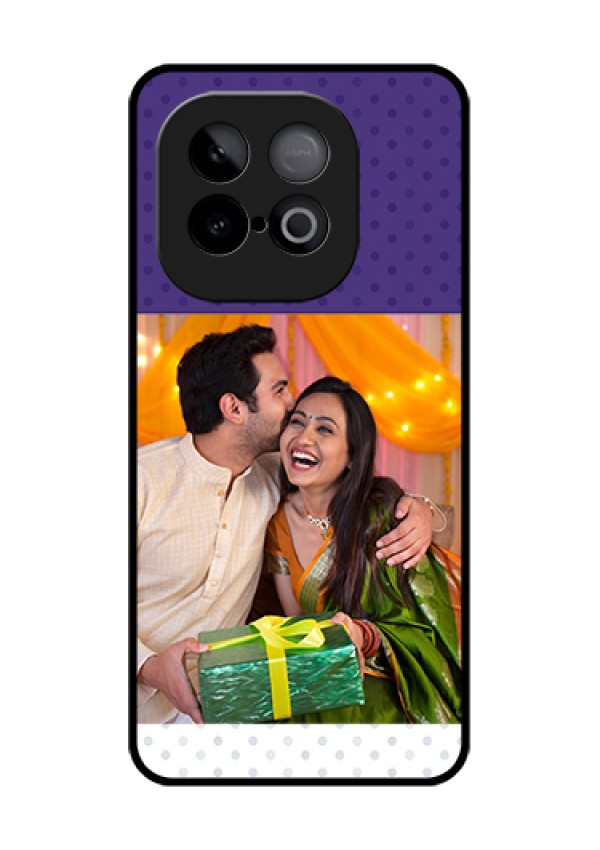 iQOO Neo 10 5G Custom Glass Phone Case - Violet Colored Pattern Design