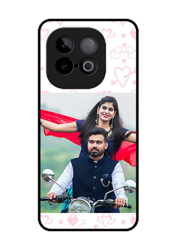 iQOO Neo 10 5G Custom Glass Phone Case - Pink Flying Heart Design
