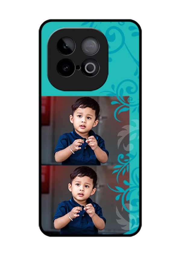 iQOO Neo 10 5G Custom Glass Phone Case - With Photo And Green Floral Design