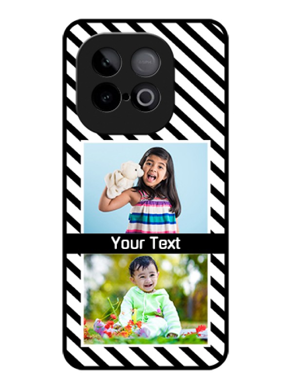 Custom iQOO Neo 10 5G Custom Glass Phone Case - Black And White Stripes Design