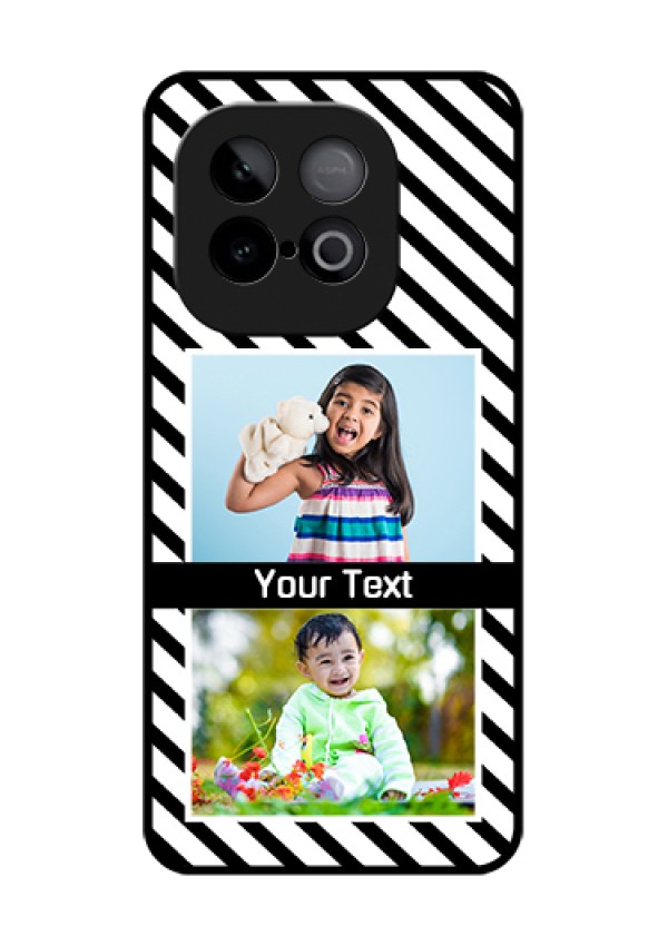 iQOO Neo 10 5G Custom Glass Phone Case - Black And White Stripes Design