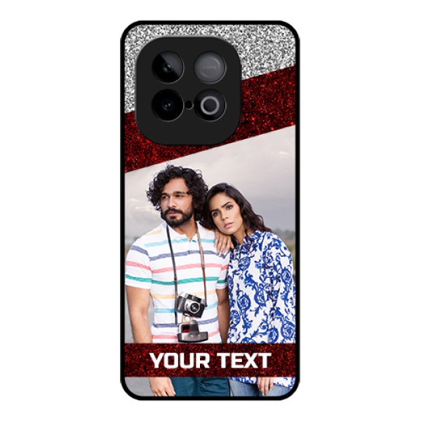 iQOO Neo 10 5G Custom Glass Phone Case - Image Holder With Glitter Strip Design iQOO Neo 10 5G Custom Glass Phone Case - Image Holder With Glitter Strip Design