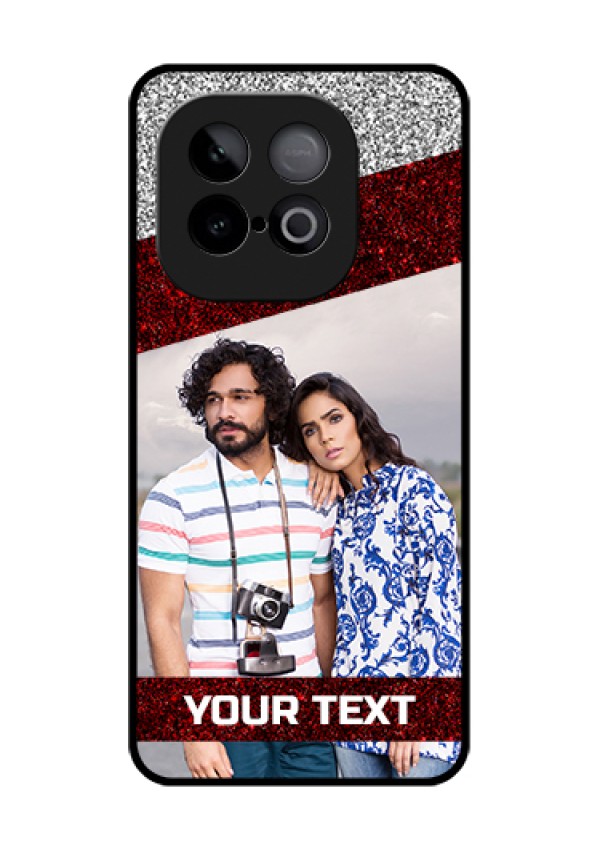 iQOO Neo 10 5G Custom Glass Phone Case - Image Holder With Glitter Strip Design