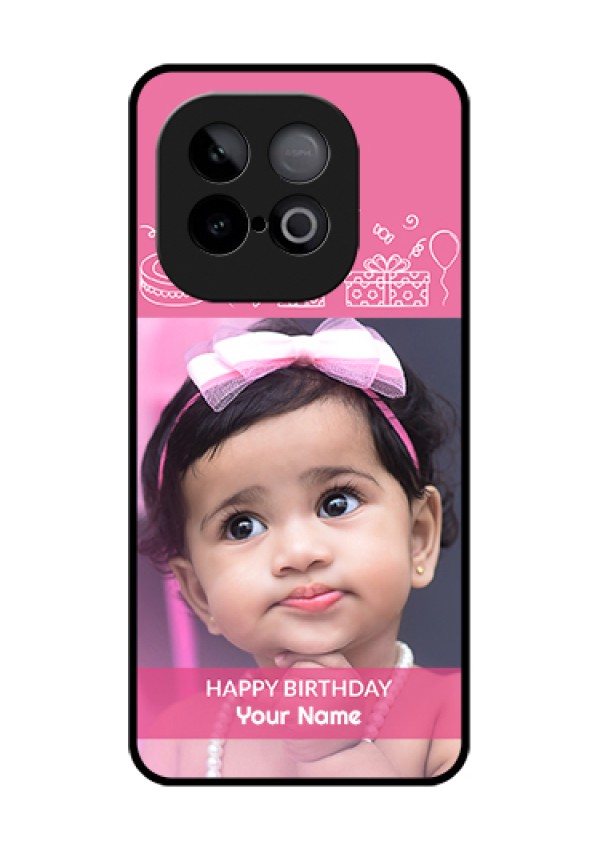 iQOO Neo 10 5G Custom Glass Phone Case - With Birthday Line Art Design