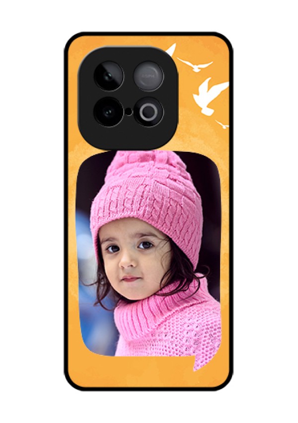 iQOO Neo 10 5G Custom Glass Phone Case - Water Color Design With Bird Icons