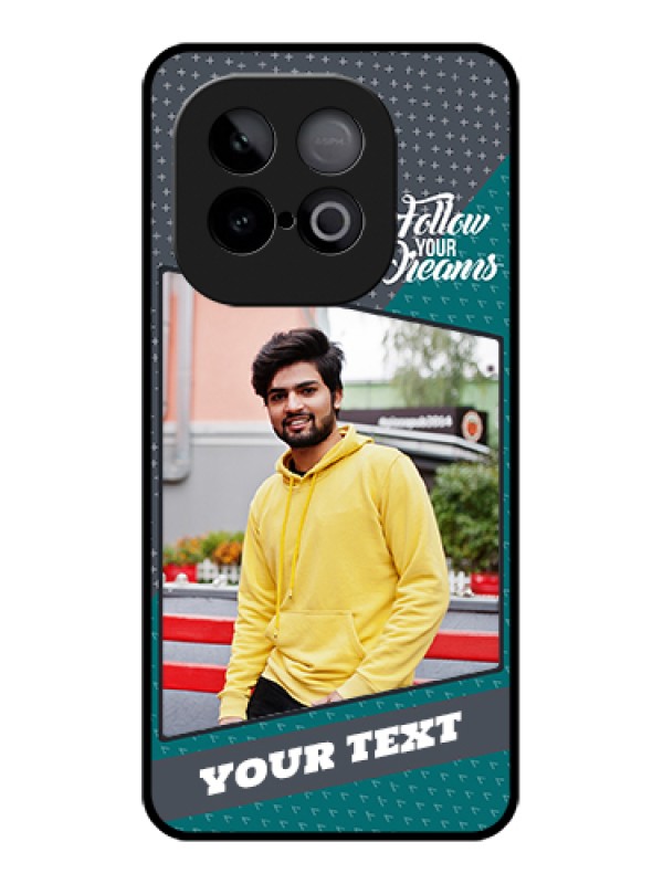 Custom iQOO Neo 10 5G Custom Glass Phone Case - Background Pattern Design With Quote